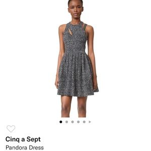 Black and white cutout sleeveless dress